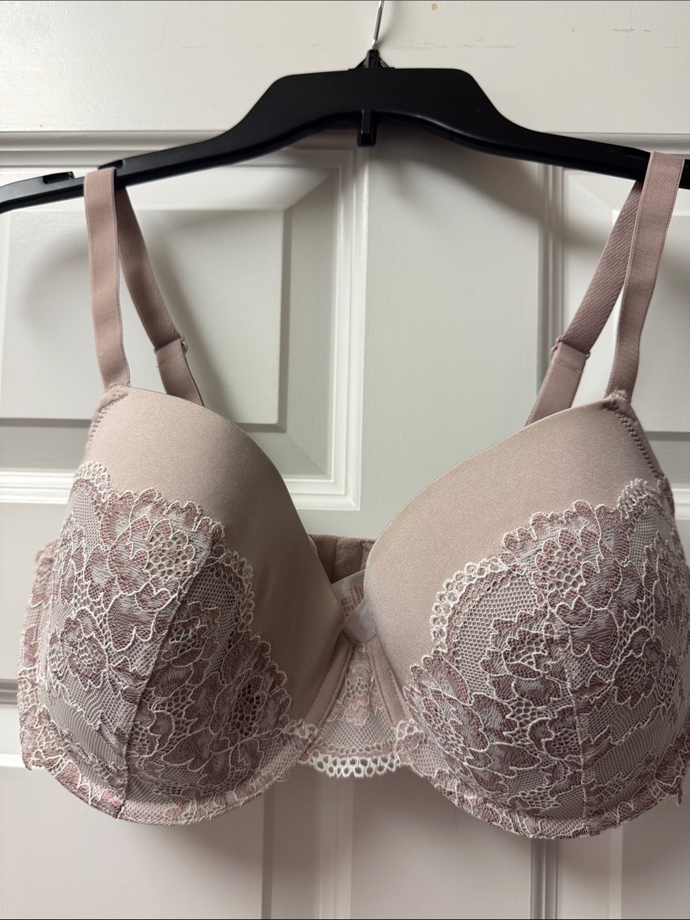 Dorina Underwire Bra Taupe / Light Beige with Ivory / Taupe Lace Overlay - 38 DD